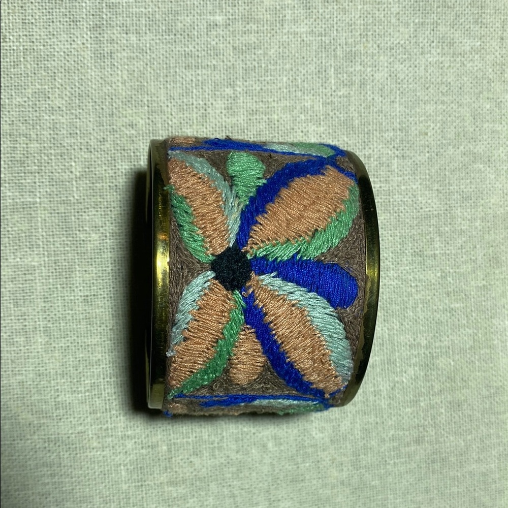 Eden Embroidered Floral Cuff Bracelet